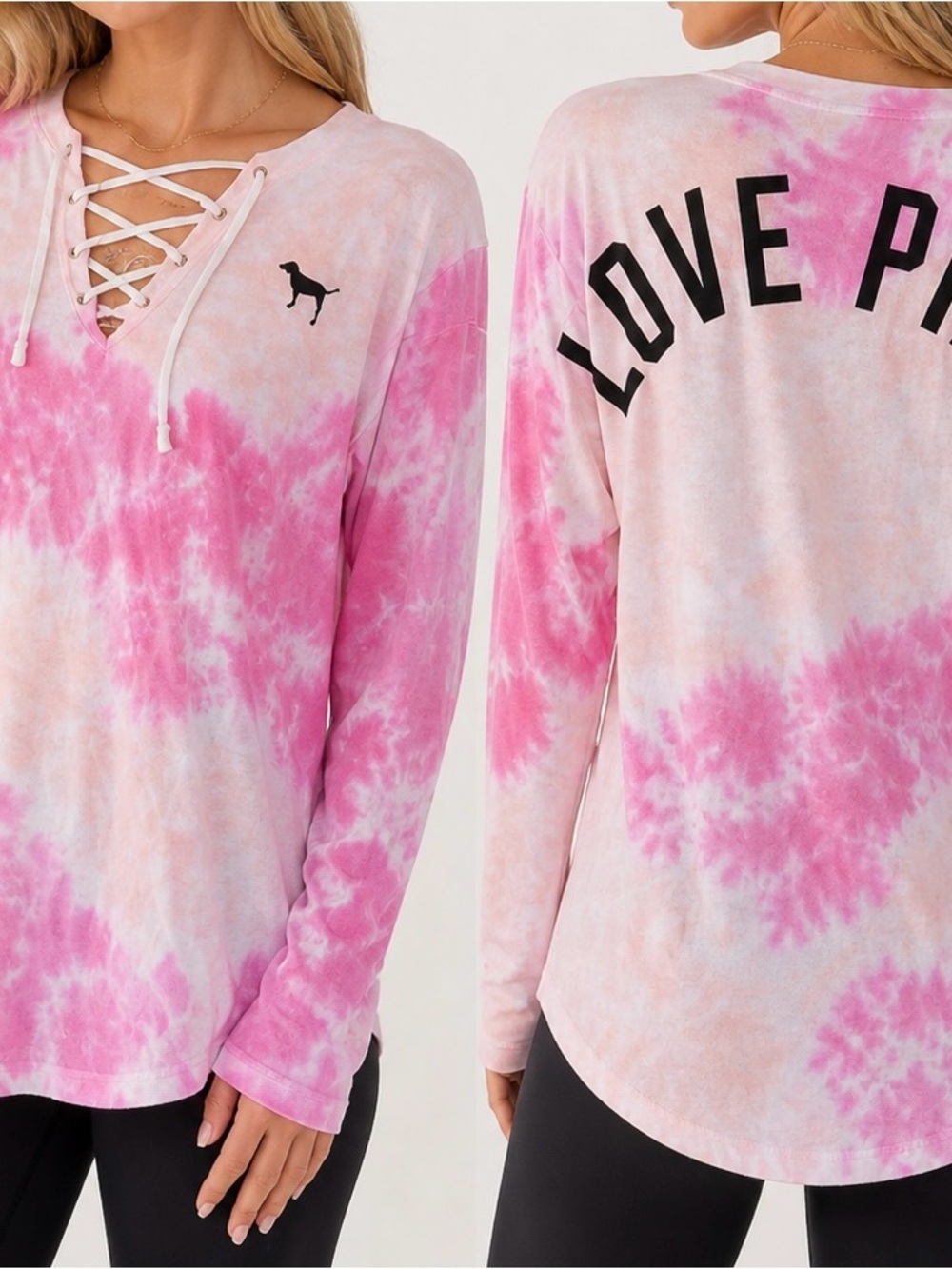 Victoria’s Secret Pink Las Vegas RARE Tie-Dye Long Sleeve Y2K top